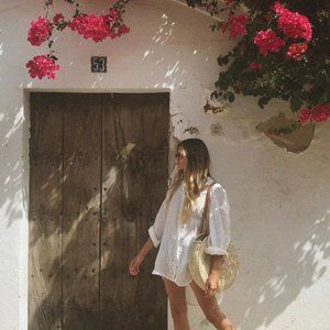 Beachwood Baby Palma Shirt in Blanco White One Size NWT